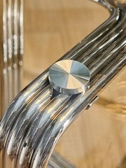 Chrome and Glass Kai Glass 4 Seater Dining Table - Image 4 of 9