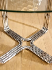 Chrome and Glass Kai Glass 4 Seater Dining Table - Image 6 of 9