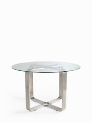 Chrome and Glass Kai Glass 4 Seater Dining Table - Image 7 of 9