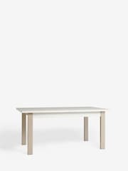 White Bronx Oak Effect Rectangle 6 to 8 Seater Extending Dining Table - Image 3 of 4