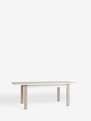 White Bronx Oak Effect Rectangle 6 to 8 Seater Extending Dining Table - Image 6 of 9