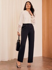 Love & Roses Black Petite Straight Leg Tailored Trousers - Image 3 of 4