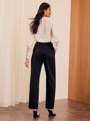 Love & Roses Black Petite Straight Leg Tailored Trousers - Image 4 of 4