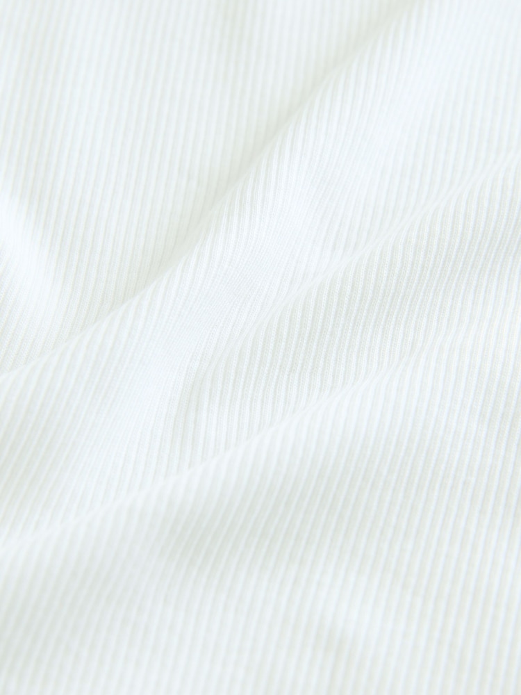 White Long Sleeve Cropped Crew Neck T-Shirt - Image 4 of 4