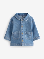 Blue Long Sleeves Denim Shacket - Image 1 of 1