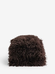Brown Monoglian Faux Fur Throw - Image 4 of 5