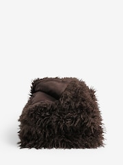 Brown Monoglian Faux Fur Throw - Image 5 of 5