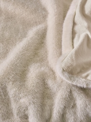 Ivory Fuzzy Faux Fur Throw - Image 3 of 4