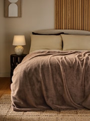 Mink Brown Fuzzy Faux Fur Throw - Image 1 of 4