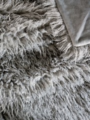 Light Blue Monoglian Faux Fur Throw - Image 3 of 5