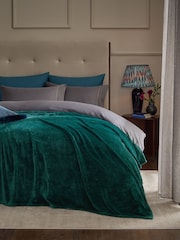 Teal Blue Plush Fleece Throw - Image 1 of 4