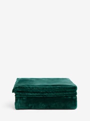Teal Blue Plush Fleece Throw - Image 4 of 4