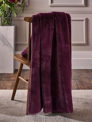 Plum Purple Plush Fleece Throw - Image 2 of 4