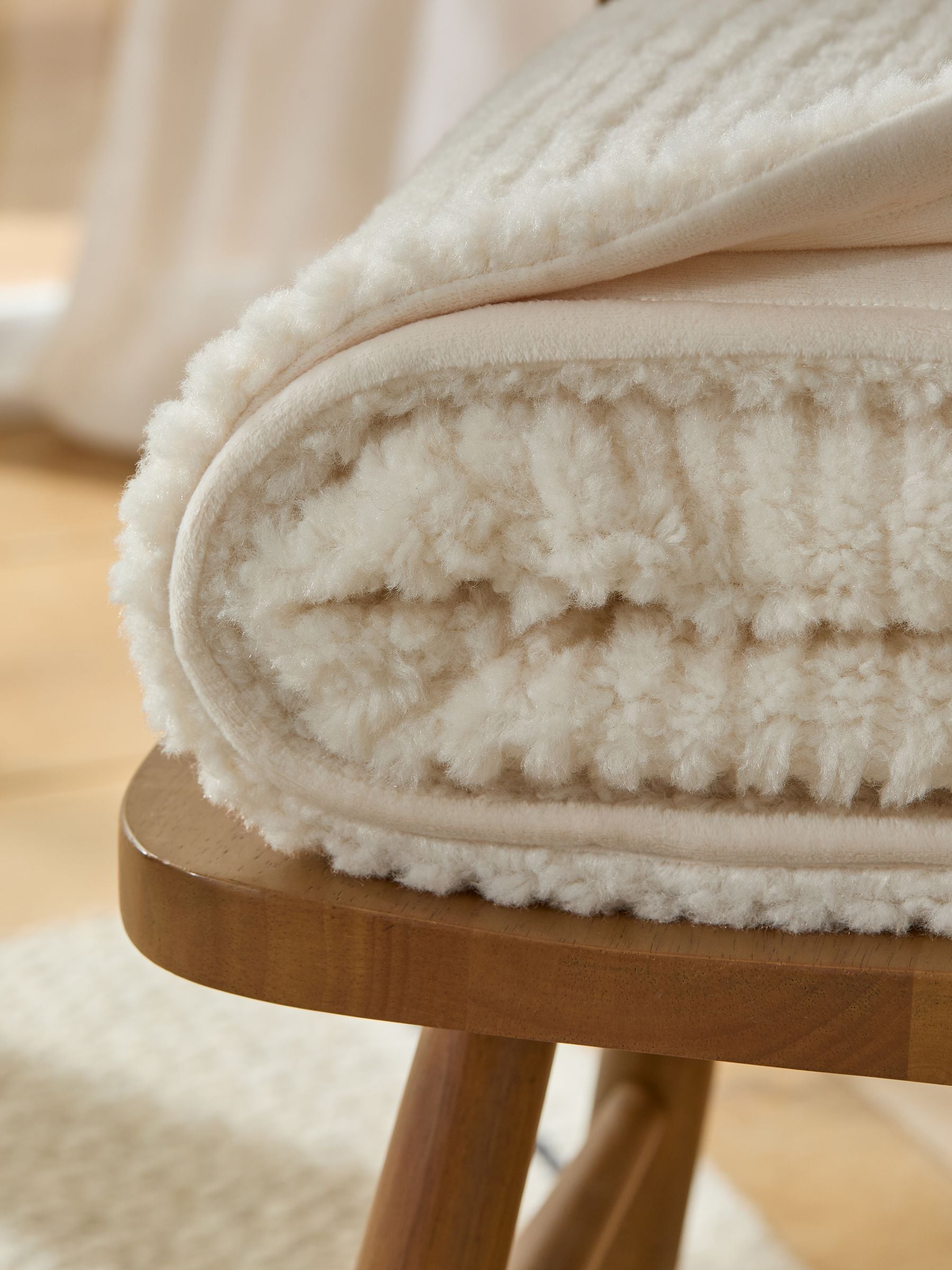 Buy Ivory Stripe Texture Fleece Throw from the Next UK online shop