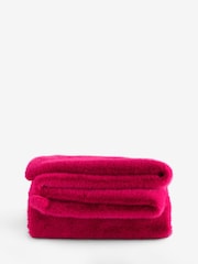 Fushsia Pink Fuzzy Faux Fur Throw - Image 4 of 4