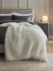 Ivory Feather Faux Fur Throw - Image 1 of 4