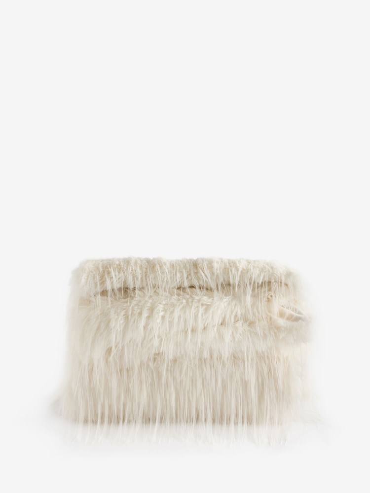 Ivory Feather Faux Fur Throw - Image 4 of 4