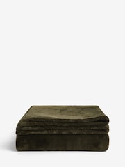 Dark Green Plush Fleece Throw - Image 4 of 4