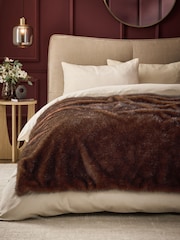 Brown Fox Faux Fur Throw - Image 1 of 4