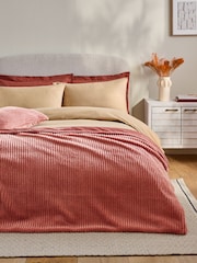 Orange Stripe Texture Fleece Throw - Image 1 of 4