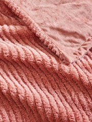 Orange Stripe Texture Fleece Throw - Image 3 of 4