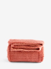 Orange Stripe Texture Fleece Throw - Image 4 of 4