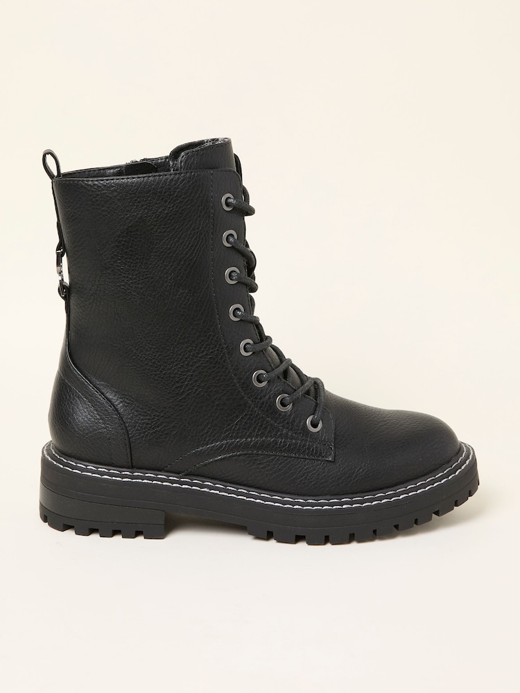 FatFace Violet Black Chunky PU Boot - Image 1 of 2 FatFace Violet Black Chunky PU Boot - Image 1 of 2