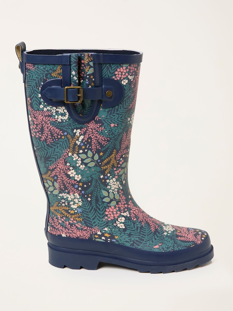 FatFace Navy Rubber Printed Welly - Image 1 of 3