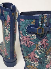 FatFace Navy Rubber Printed Welly - Image 2 of 3