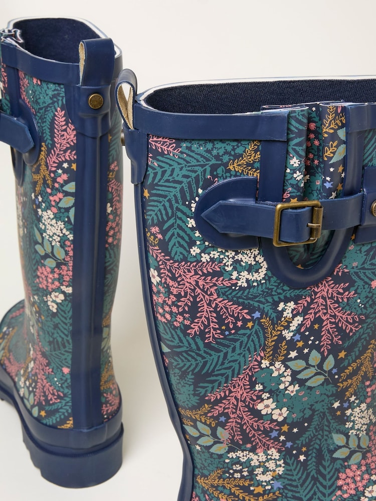 FatFace Navy Rubber Printed Welly - Image 2 of 3