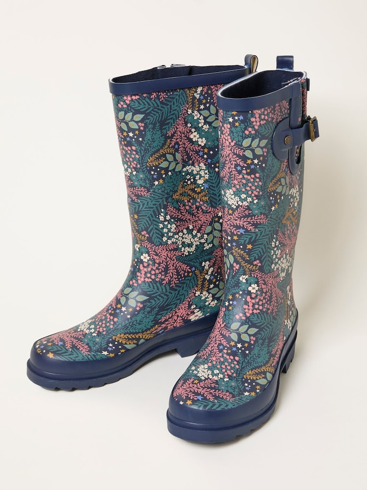 FatFace Navy Rubber Printed Welly - Image 3 of 3