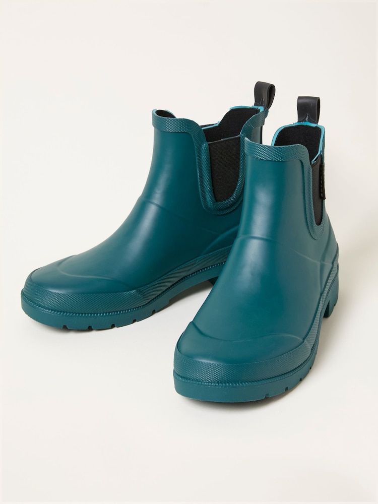 FatFace Teal Blue Rubber Ankle Welly - Image 2 of 3
