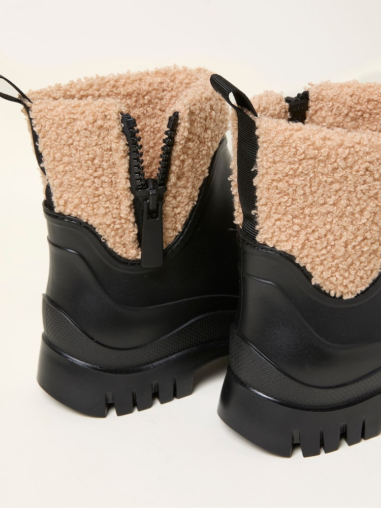 FatFace Black PVC Ankle Borg Welly - Image 2 of 3