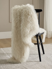 Ivory Monoglian Faux Fur Throw - Image 2 of 4