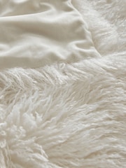 Ivory Monoglian Faux Fur Throw - Image 3 of 4