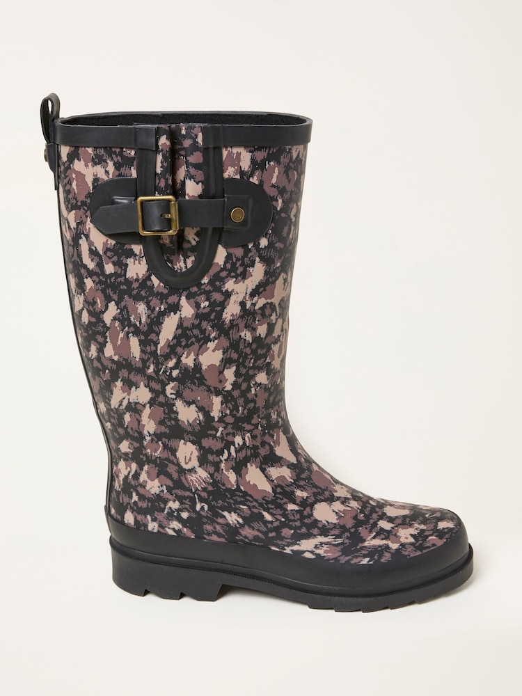FatFace Black Rubber Printed Welly - Image 1 of 3
