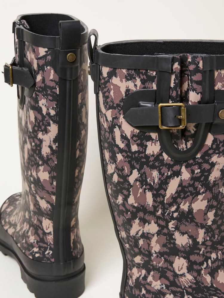 FatFace Black Rubber Printed Welly - Image 2 of 3