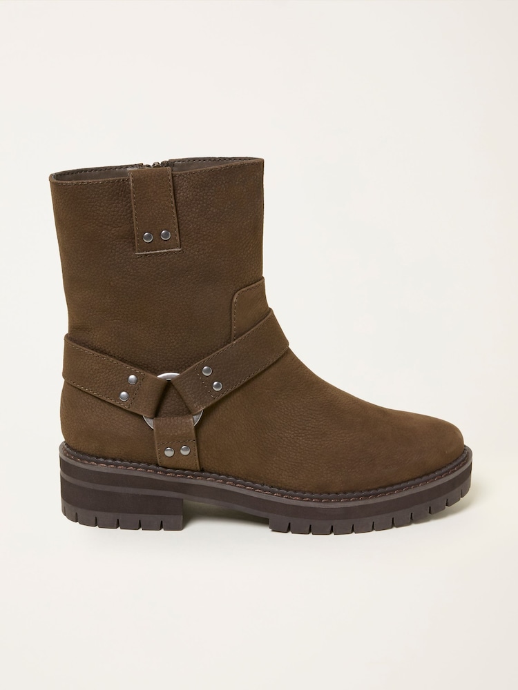 FatFace Leah Chocolate Brown Biker Boot - Image 1 of 3 FatFace Leah Chocolate Brown Biker Boot - Image 1 of 3