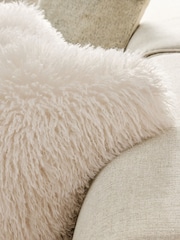 Ivory 59 x 59cm Mongolian Faux Fur Cushion - Image 2 of 5