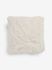 Ivory 59 x 59cm Mongolian Faux Fur Cushion - Image 3 of 5