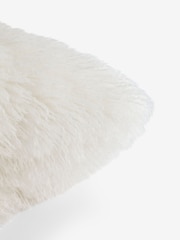 Ivory 59 x 59cm Mongolian Faux Fur Cushion - Image 5 of 5