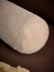 Ivory Cosy Plush Faux Fur Cushion - Image 2 of 3