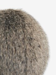 Brown Round Bear Faux Fur Cushion - Image 2 of 3