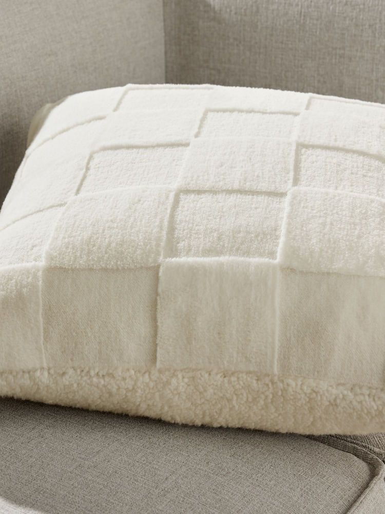 Ivory 59 x 59cm Jasper Checkerboard Cushion - Image 2 of 5