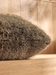 Brown 59 x 59cm Bear Faux Fur Cushion - Image 2 of 6