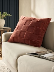 Orange 59 x 59cm Jasper Checkerboard Cushion - Image 1 of 6