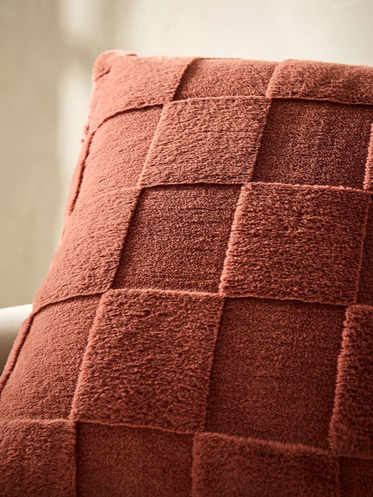 Orange 59 x 59cm Jasper Checkerboard Cushion - Image 2 of 6