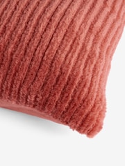 Orange 50 x 50cm Stripe Texture Fleece Cushion - Image 4 of 4