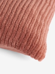 Orange 50 x 50cm Stripe Texture Fleece Cushion - Image 5 of 5