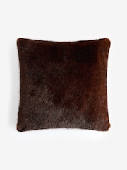 Brown 50 x 50cm Fox Faux Fur Cushion - Image 2 of 5